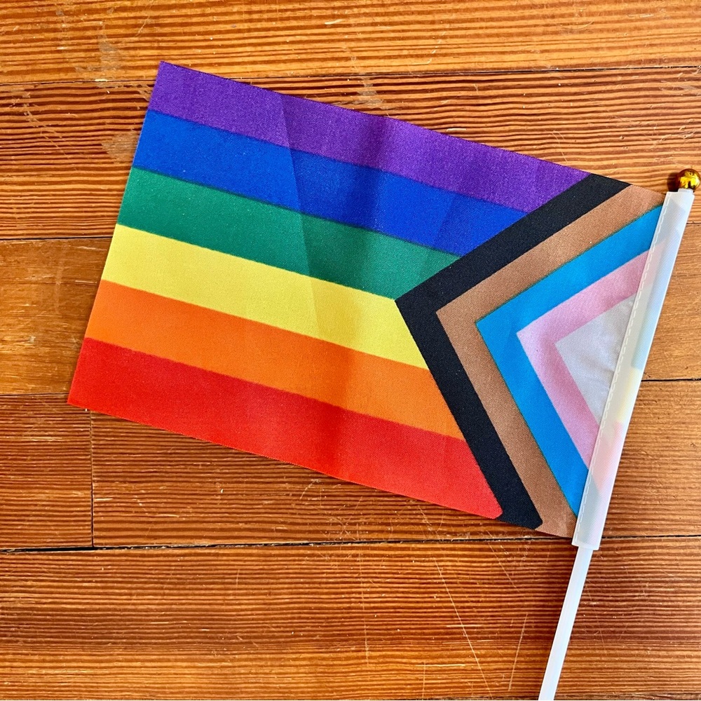 Progress Pride Flag Handheld Party Flags - Rainbow Celebration - Picture 5 of 5